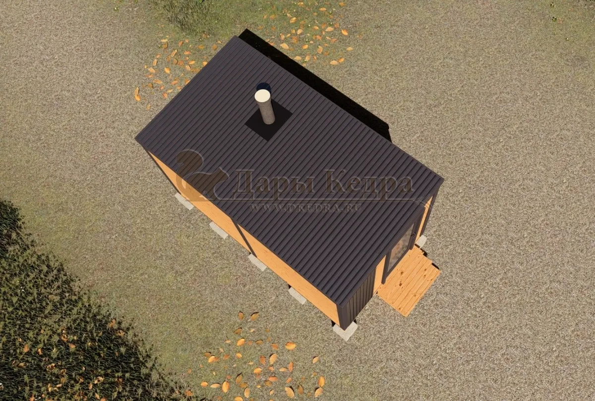 Каркасная баня «Лофт» из кедра 4х2,2 метра