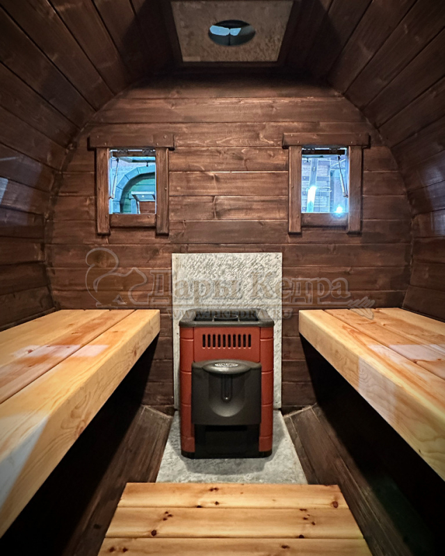 Баня-бочка круглая из кедра 3 метра